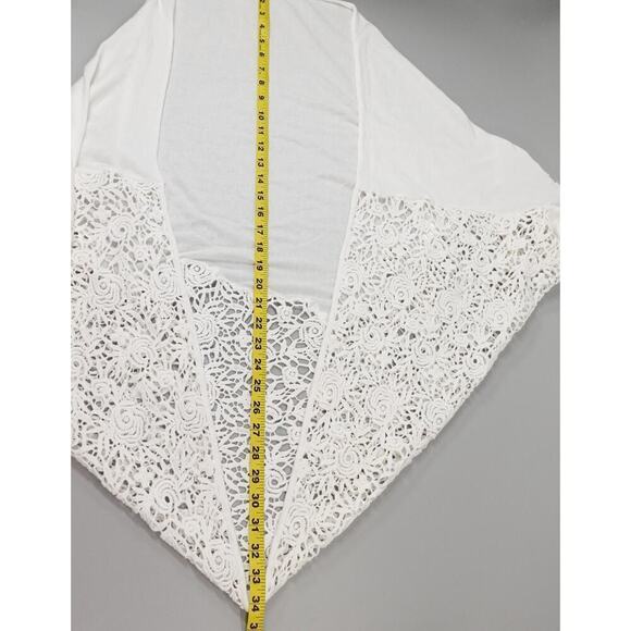 KOBI HALPERIN Open Front Cardigan Womens Small White Lace Crochet Wrap Draped - Picture 15 of 16